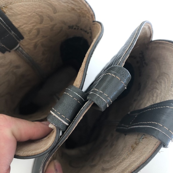 Tony Lama Grey Leather Cowboy Boots - Picture 6 of 8